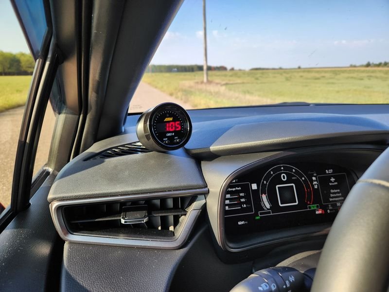 The GPOD 52mm gauge pod installed in a GR Corolla