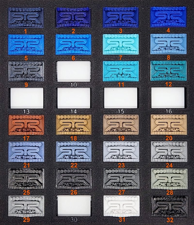 SR Design 3D Color Options 1 - numbered swatches